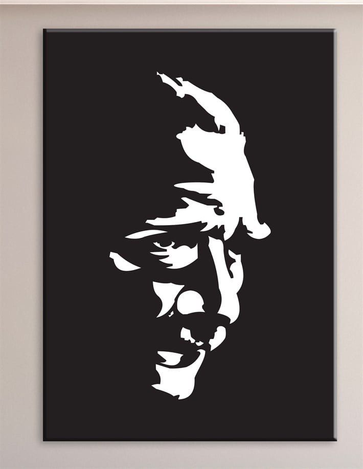 Atatürk Siyah Beyaz Kanvas Tablo 