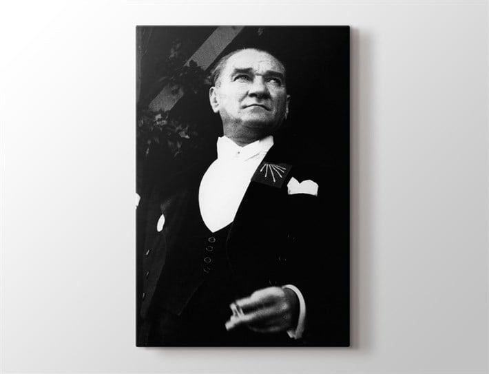 Atatürk Siyah Beyaz Kanvas Tablo