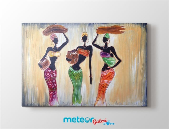Afrika Leydileri Colorfull Tek Parça Kanvas Tablo