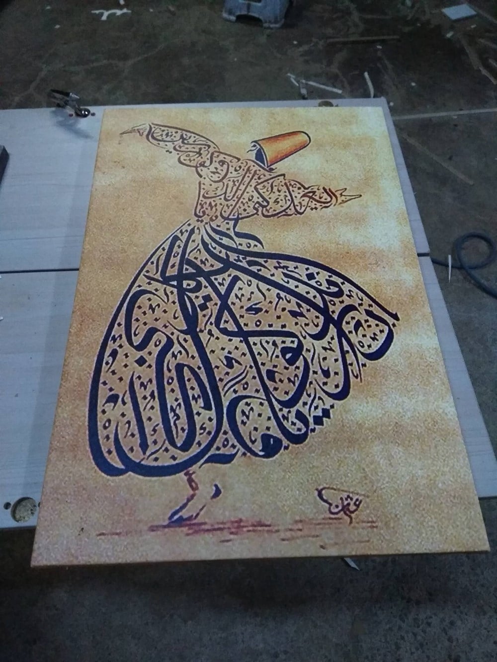 Bizi Bilen Bilir Bilmeyen Kendi Bilir Mevlevi Temalı Kanvas Tablo 