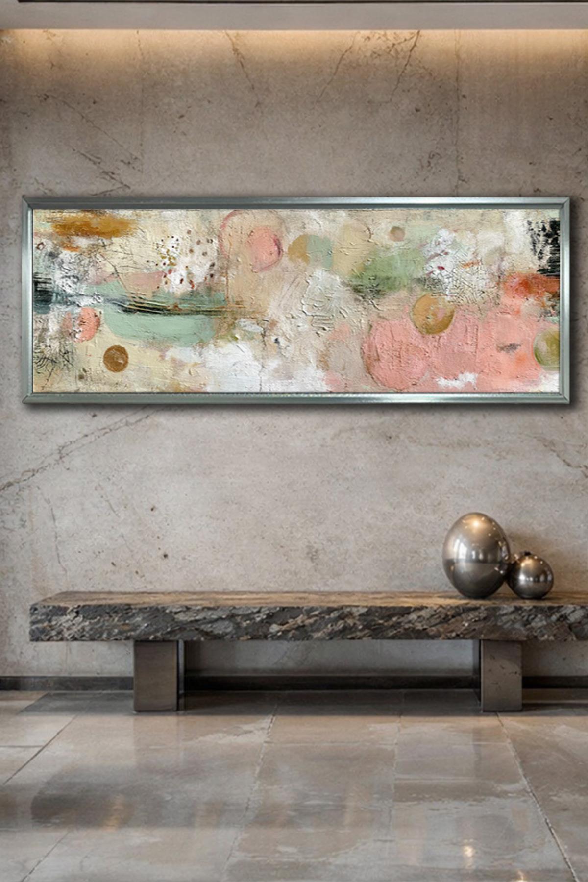 Çerçeveli Panorama Soyut Dokulu Kanvas Tablo | 6 Çerçeve Rengi | Ebatlı Varyant | Modern Dekorasyon