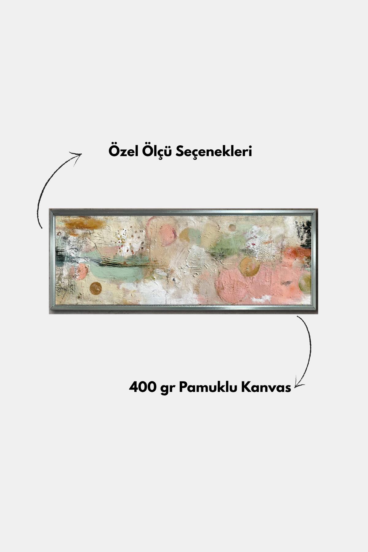 Çerçeveli Panorama Soyut Dokulu Kanvas Tablo | 6 Çerçeve Rengi | Ebatlı Varyant | Modern Dekorasyon