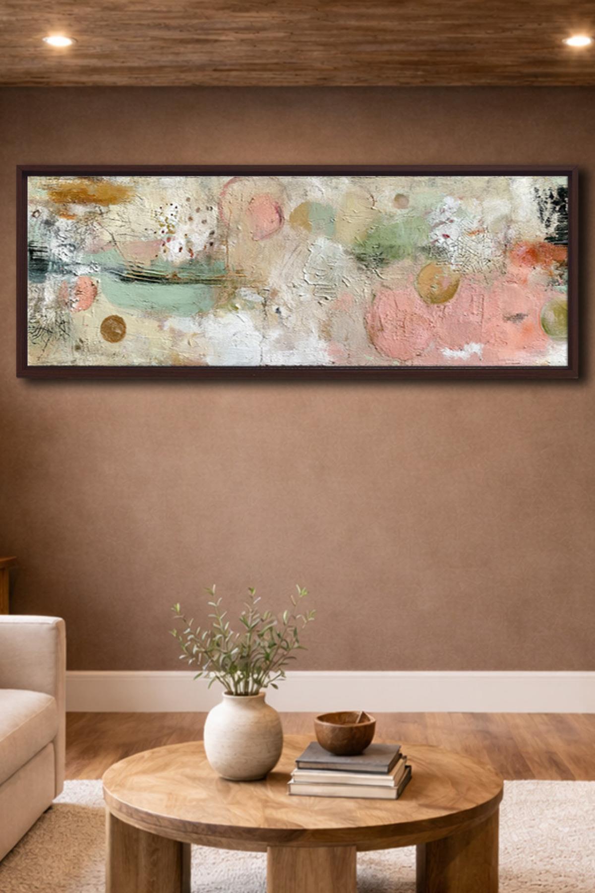 Çerçeveli Panorama Soyut Dokulu Kanvas Tablo | 6 Çerçeve Rengi | Ebatlı Varyant | Modern Dekorasyon