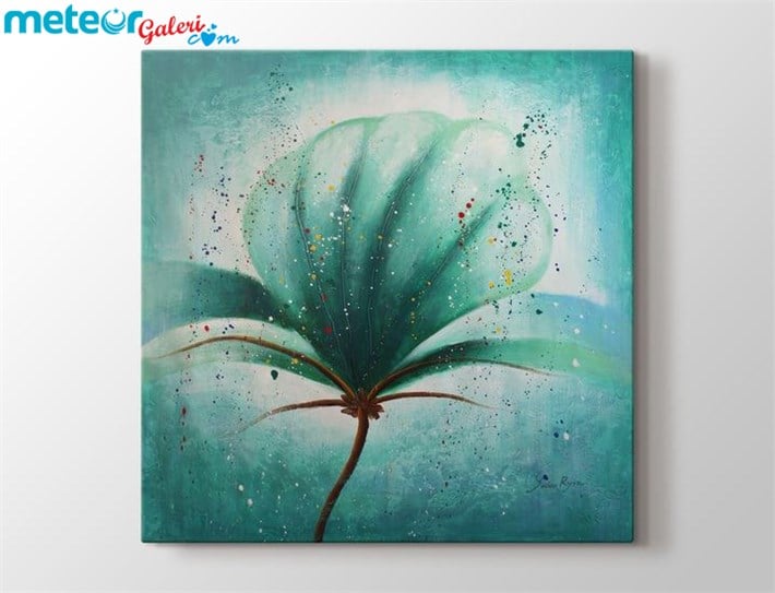 Su Yeşili Dört Yapraklı Çiçek Kanvas Tablolar