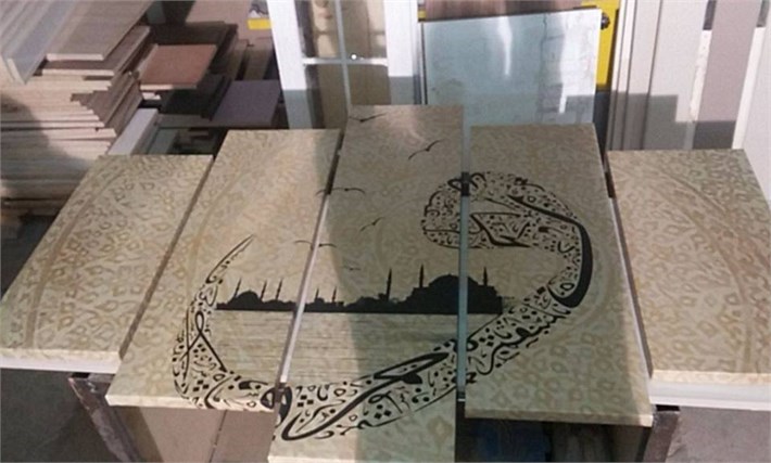 Vav ve İstanbul Silüeti 5 parça kanvas tablo