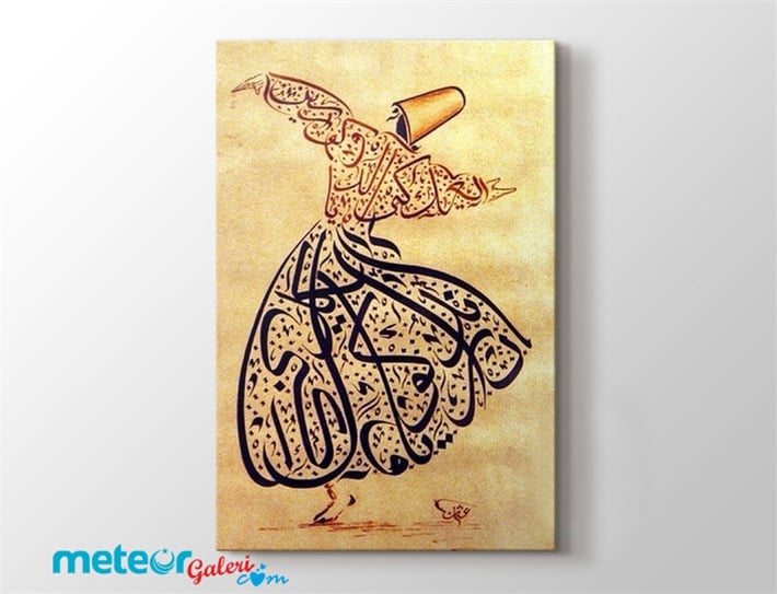 Bizi Bilen Bilir Bilmeyen Kendi Bilir Mevlevi Temalı Kanvas Tablo 