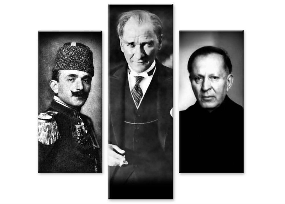 Enver Paşa Atatürk ve Atsız Kanvas Tablo