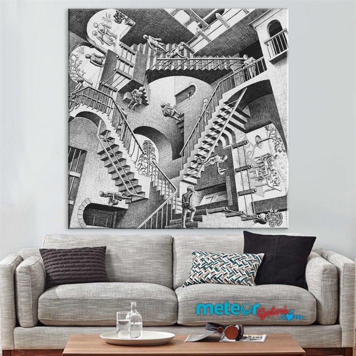 Escher Relativity Kanvas Tablosu 