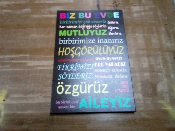 Güzel Sözler İçeren Aile Kanvas Tablosu