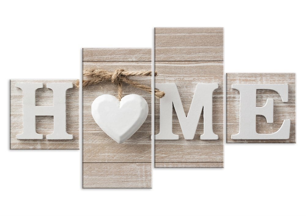 Home Yazılı Kalpli Kanvas Tablo