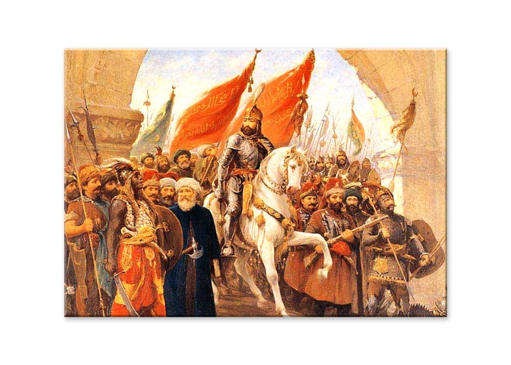 İstabulun Fethi Fatih Fultan Mehmet 1453 Tek Parça Kanvas Tablo