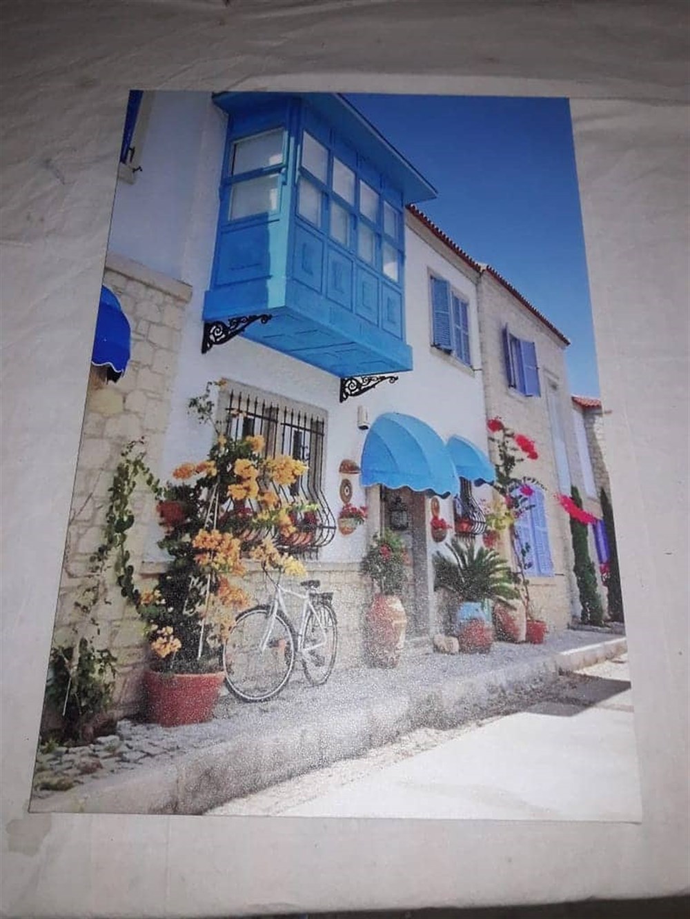 İzmir Alaçatı Çiçekli Evler Kanvas Tablosu