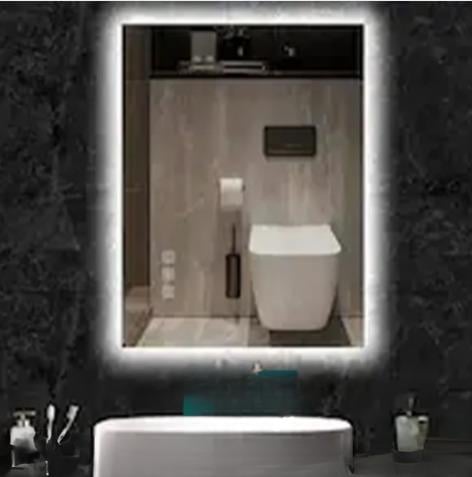 LED Dikdörtgen Banyo Aynası, Ön ve Arka Aydınlatmalı Makyaj Aynası, Ev Dekorasyonu, Kısılabilir Dokunmatik Düğme ve Buğu Önleyici (İsteğe Bağlı/İsteğe Bağlı) Fonksiyonlu Makyaj Aynası, Duvara Monte Akıllı Tıraş Aynası, Çoklu Işık Seçeneği
