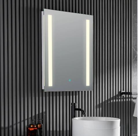 LED Dikdörtgen Banyo Aynası, Ön ve Arka Aydınlatmalı Makyaj Aynası, Ev Dekorasyonu, Kısılabilir Dokunmatik Düğme ve Buğu Önleyici (İsteğe Bağlı/İsteğe Bağlı) Fonksiyonlu Makyaj Aynası, Duvara Monte Akıllı Tıraş Aynası, Çoklu Işık Seçeneği