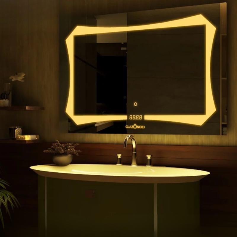LED Dikdörtgen Banyo Aynası, Ön ve Arka Aydınlatmalı Makyaj Aynası, Ev Dekorasyonu, Kısılabilir Dokunmatik Düğme ve Buğu Önleyici (İsteğe Bağlı/İsteğe Bağlı) Fonksiyonlu Makyaj Aynası, Duvara Monte Akıllı Tıraş Aynası, Çoklu Işık Seçeneği