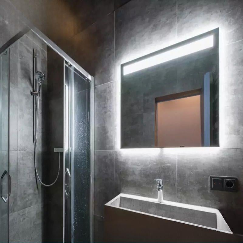 LED Dikdörtgen Banyo Aynası, Ön ve Arka Aydınlatmalı Makyaj Aynası, Ev Dekorasyonu, Kısılabilir Dokunmatik Düğme ve Buğu Önleyici (İsteğe Bağlı/İsteğe Bağlı) Fonksiyonlu Makyaj Aynası, Duvara Monte Akıllı Tıraş Aynası, Çoklu Işık Seçeneği