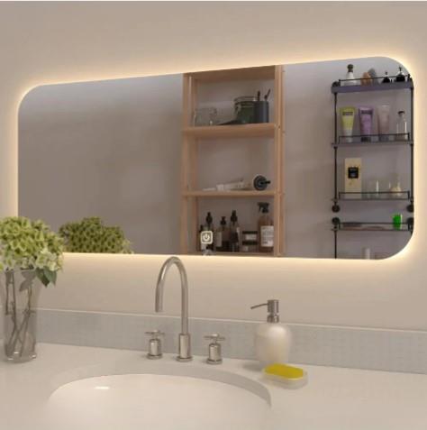 LED Dikdörtgen Banyo Aynası, Ön ve Arka Aydınlatmalı Makyaj Aynası, Ev Dekorasyonu, Kısılabilir Dokunmatik Düğme ve Buğu Önleyici (İsteğe Bağlı/İsteğe Bağlı) Fonksiyonlu Makyaj Aynası, Duvara Monte Akıllı Tıraş Aynası, Çoklu Işık Seçeneği