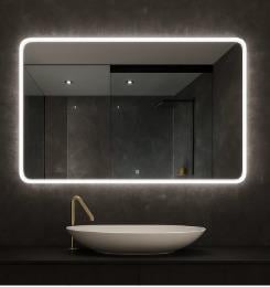 LED Dikdörtgen Banyo Aynası, Ön ve Arka Aydınlatmalı Makyaj Aynası, Ev Dekorasyonu, Kısılabilir Dokunmatik Düğme ve Buğu Önleyici (İsteğe Bağlı/İsteğe Bağlı) Fonksiyonlu Makyaj Aynası, Duvara Monte Akıllı Tıraş Aynası, Çoklu Işık Seçeneği