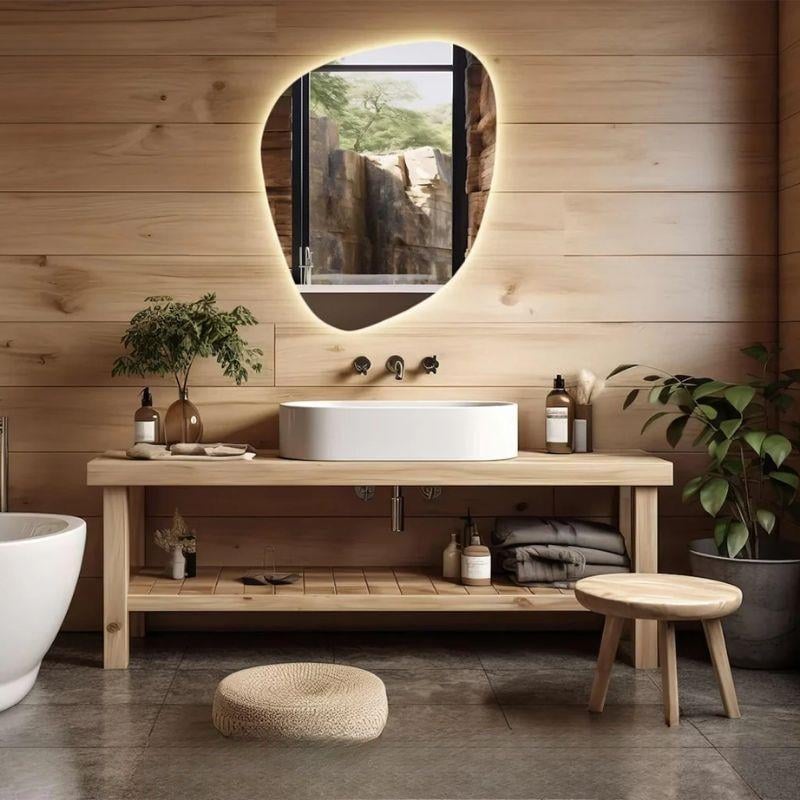 LED Işıklı Düzensiz Ayna, Buğu Önleyici Ayna, Arkadan Aydınlatmalı Ayna, LED Banyo Aynası, Aydınlatmalı Makyaj Aynası, Boy Aynası, Yatak Odası Aynası