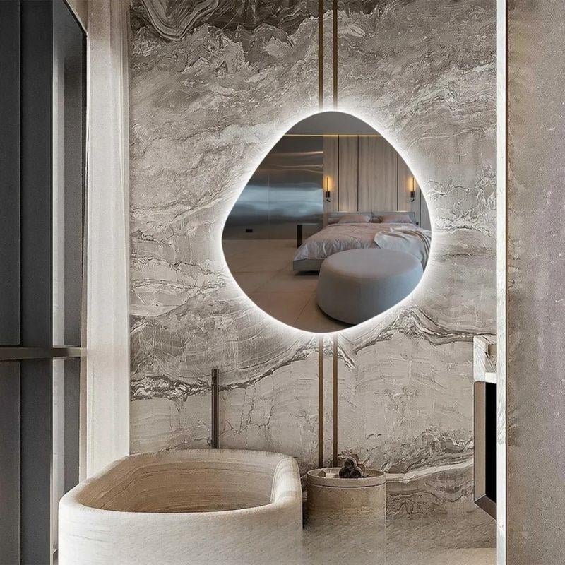 LED Işıklı Düzensiz Ayna, Buğu Önleyici Ayna, Arkadan Aydınlatmalı Ayna, LED Banyo Aynası, Aydınlatmalı Makyaj Aynası, Boy Aynası, Yatak Odası Aynası