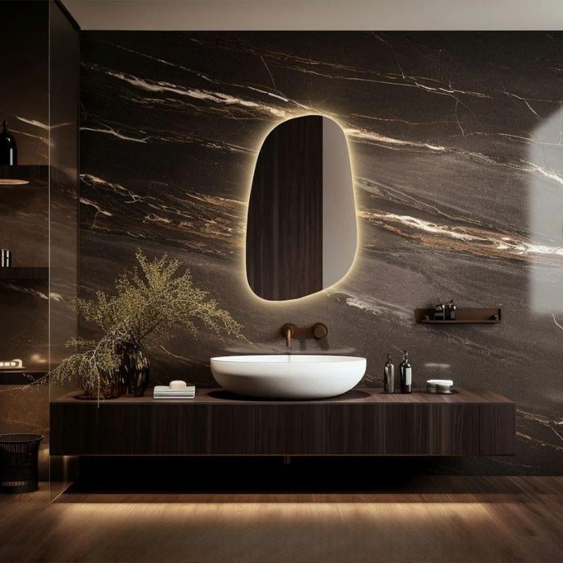LED Işıklı Düzensiz Ayna, Buğu Önleyici Ayna, Arkadan Aydınlatmalı Ayna, LED Banyo Aynası, Aydınlatmalı Makyaj Aynası, Boy Aynası, Yatak Odası Aynası