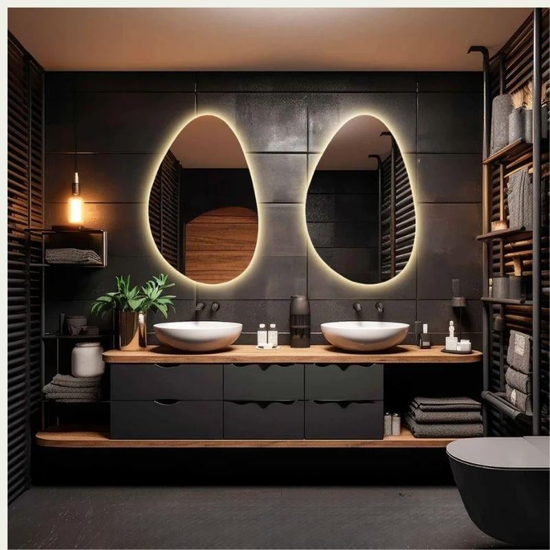 LED Işıklı Düzensiz Ayna, Buğu Önleyici Ayna, Arkadan Aydınlatmalı Ayna, LED Banyo Aynası, Aydınlatmalı Makyaj Aynası, Boy Aynası, Yatak Odası Aynası