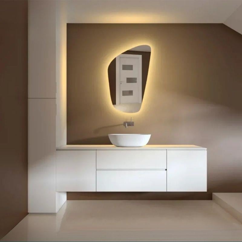 LED Işıklı Düzensiz Ayna, Buğu Önleyici Ayna, Arkadan Aydınlatmalı Ayna, LED Banyo Aynası, Aydınlatmalı Makyaj Aynası, Boy Aynası, Yatak Odası Aynası