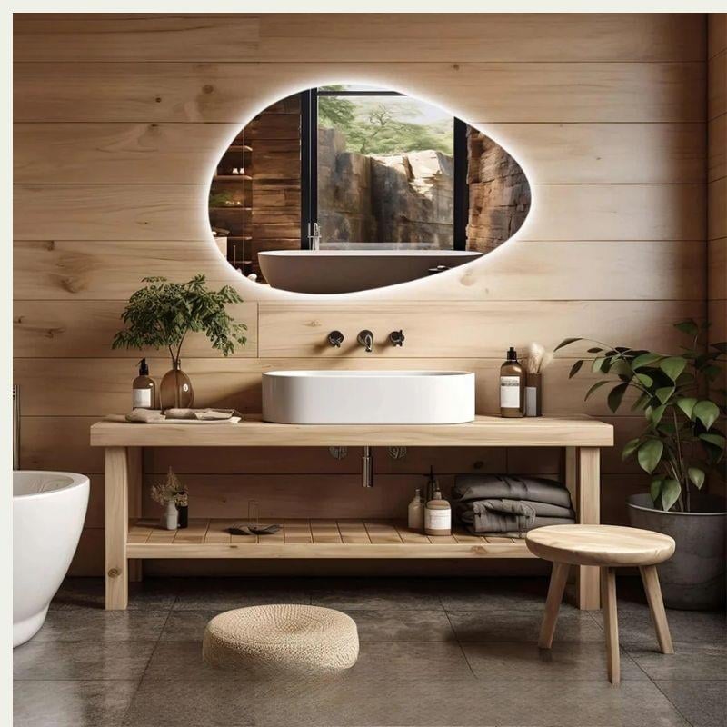 LED Işıklı Düzensiz Ayna, Buğu Önleyici Ayna, Arkadan Aydınlatmalı Ayna, LED Banyo Aynası, Aydınlatmalı Makyaj Aynası, Boy Aynası, Yatak Odası Aynası
