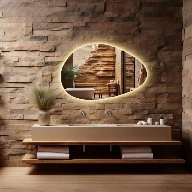 LED Işıklı Düzensiz Ayna, Buğu Önleyici Ayna, Arkadan Aydınlatmalı Ayna, LED Banyo Aynası, Aydınlatmalı Makyaj Aynası, Boy Aynası, Yatak Odası Aynası