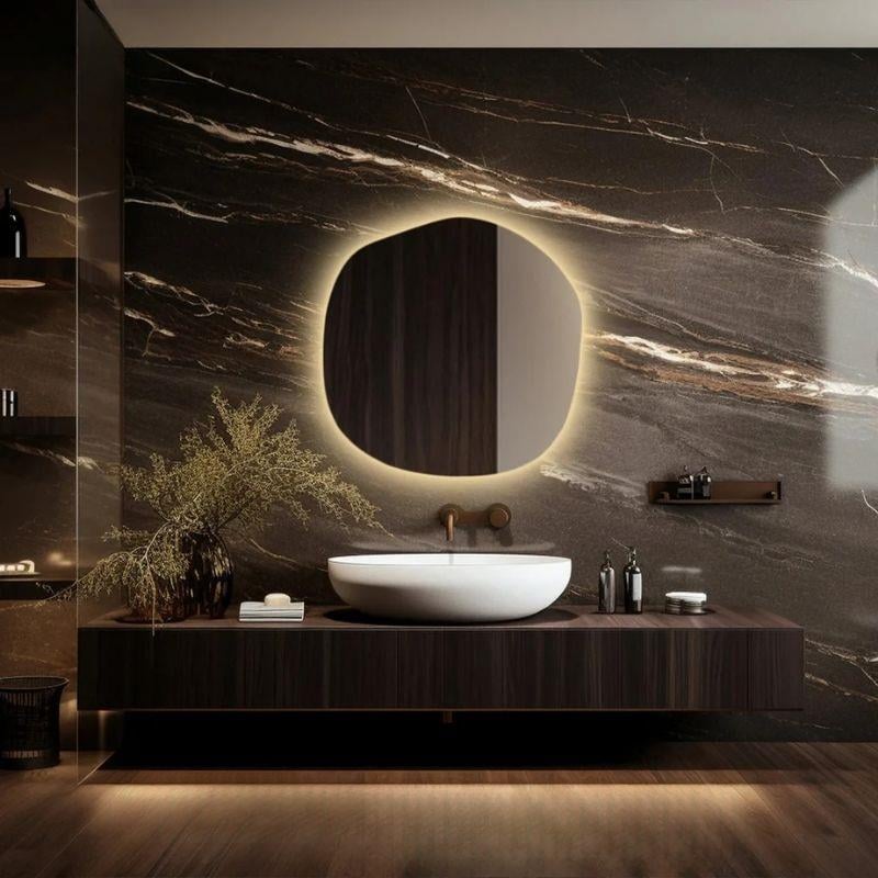 LED Işıklı Düzensiz Ayna, Buğu Önleyici Ayna, Arkadan Aydınlatmalı Ayna, LED Banyo Aynası, Aydınlatmalı Makyaj Aynası, Boy Aynası, Yatak Odası Aynası