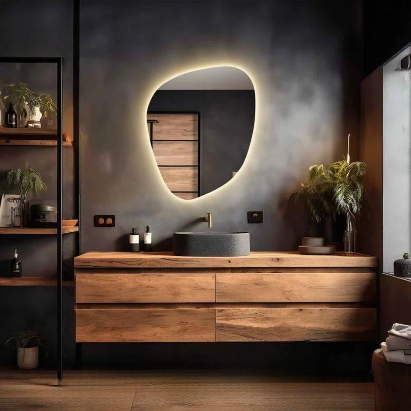 LED Işıklı Düzensiz Ayna, Buğu Önleyici Ayna, Arkadan Aydınlatmalı Ayna, LED Banyo Aynası, Aydınlatmalı Makyaj Aynası, Boy Aynası, Yatak Odası Aynası