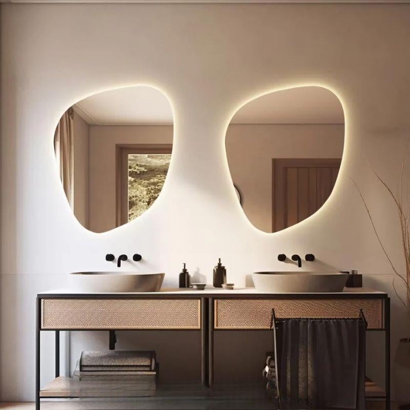 LED Işıklı Düzensiz Ayna, Buğu Önleyici Ayna, Arkadan Aydınlatmalı Ayna, LED Banyo Aynası, Aydınlatmalı Makyaj Aynası, Boy Aynası, Yatak Odası Aynası