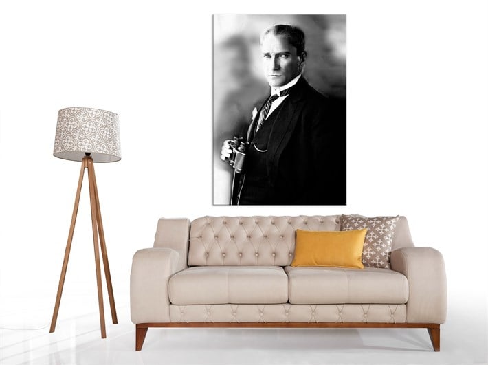 Mustafa Kemal Atatürk Portresi Resimli Kanvas Tablo