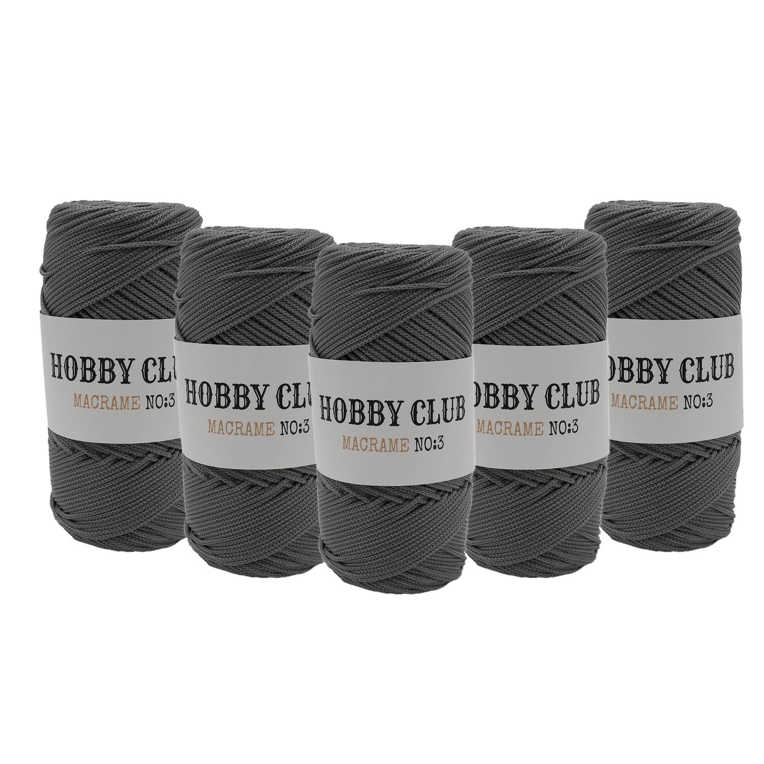 5 Adet Hobby Club Polyester Makrome 100gr 2mm - 061 Gri