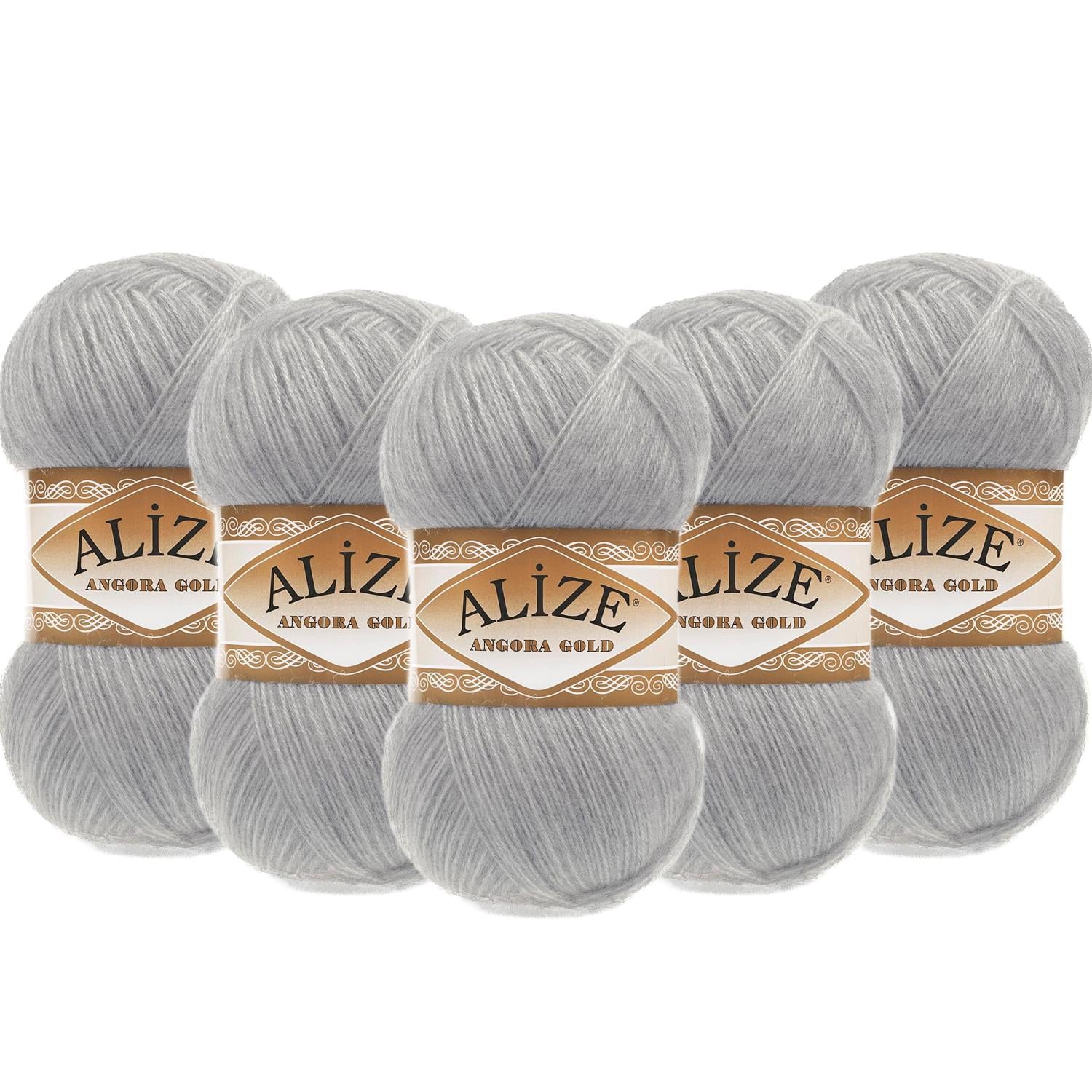 Alize Angora Gold El Örgü İpliği - 21 Gri   5 Adet