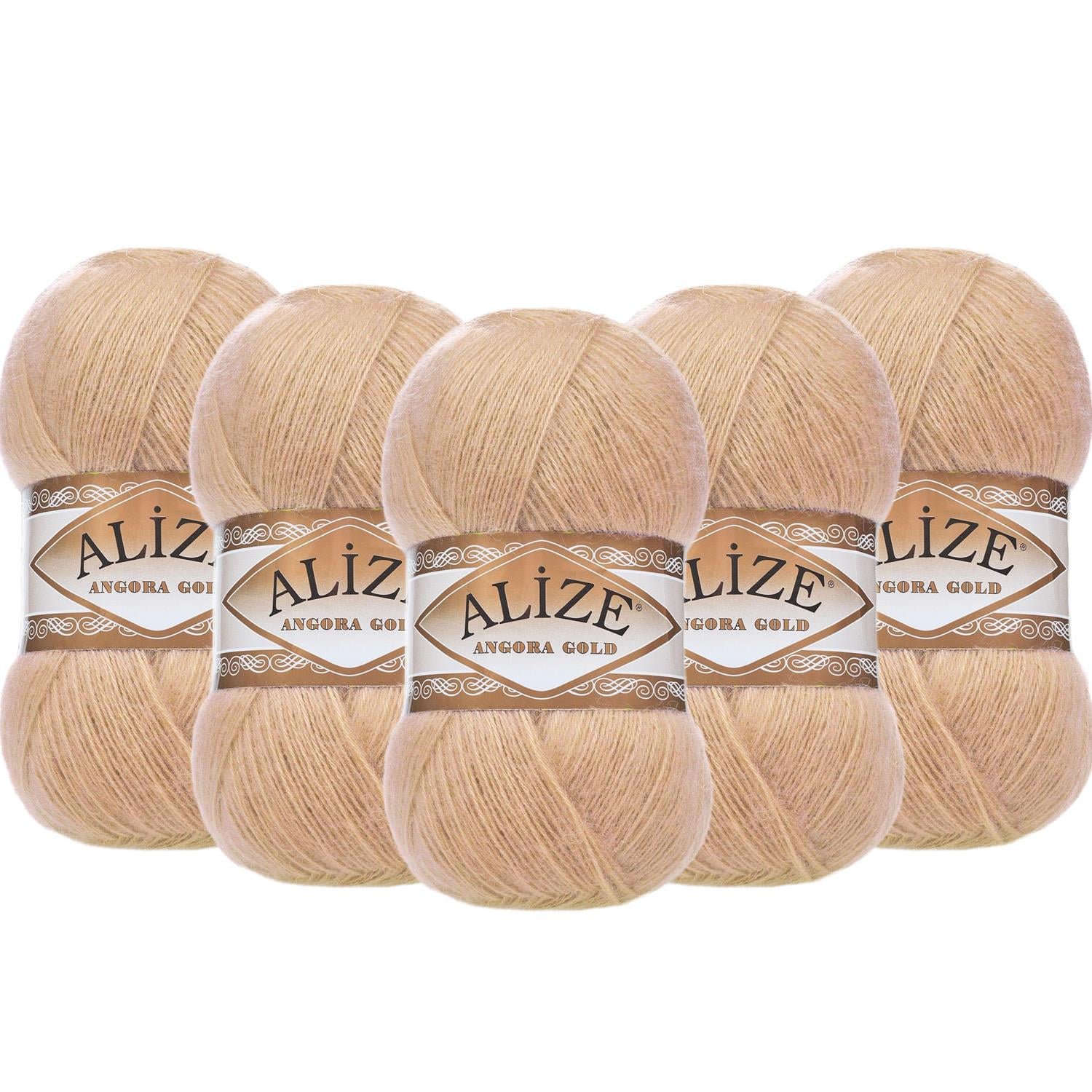 Alize Angora Gold El Örgü İpliği - 95 Deve Tüyü   5 Adet
