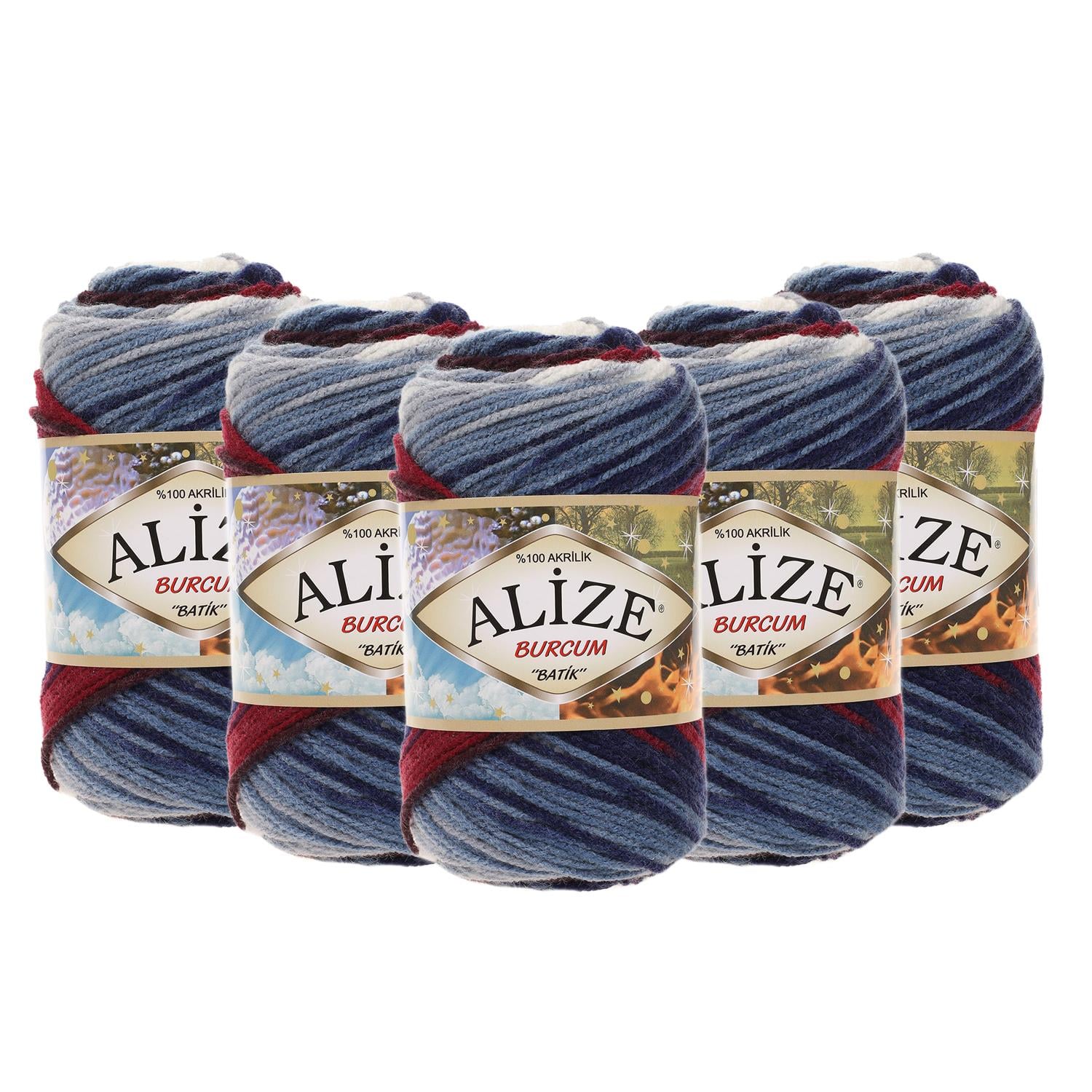 Alize Burcum Batik El Örgü İpliği - 2978 Batik   5 Adet