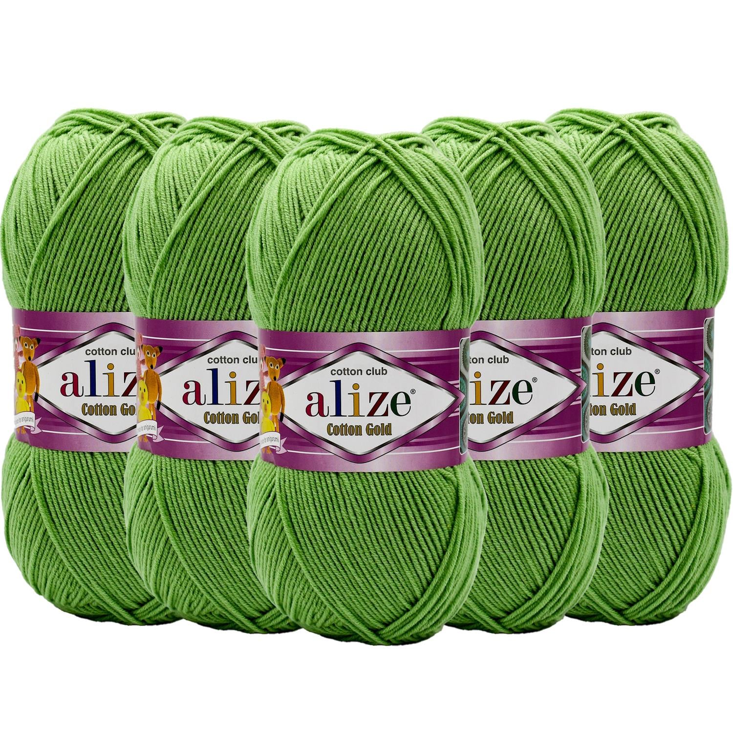 Alize Cotton Gold El Örgü İpliği - 103 Yeşil   5 Adet