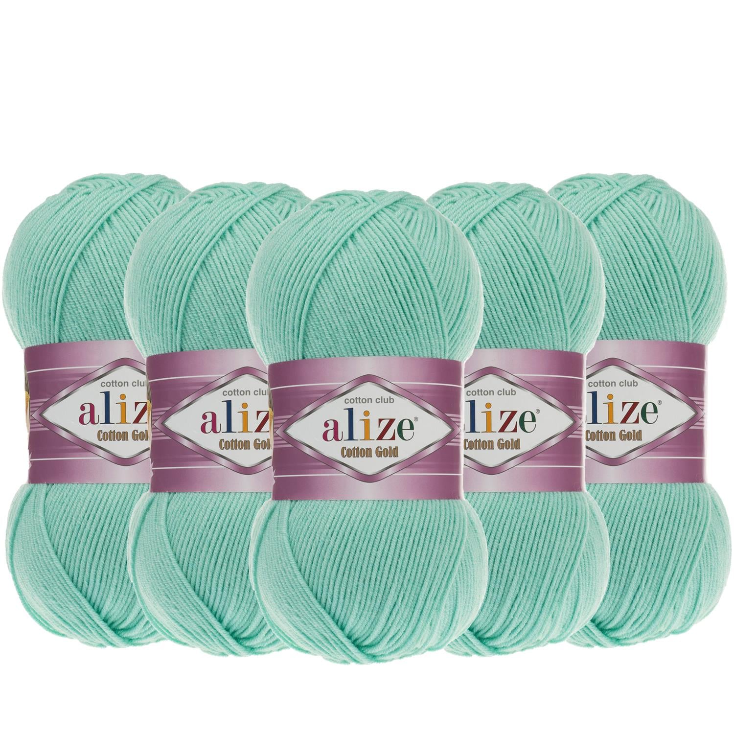 Alize Cotton Gold El Örgü İpliği - 15 Su Yeşili   5 Adet