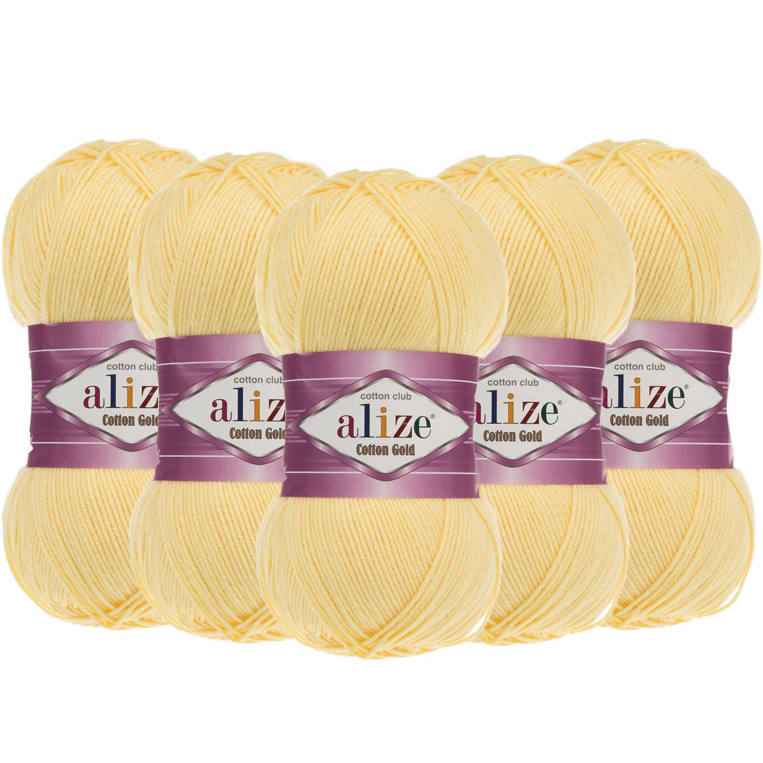 Alize Cotton Gold El Örgü İpliği - 187 Sarı   5 Adet