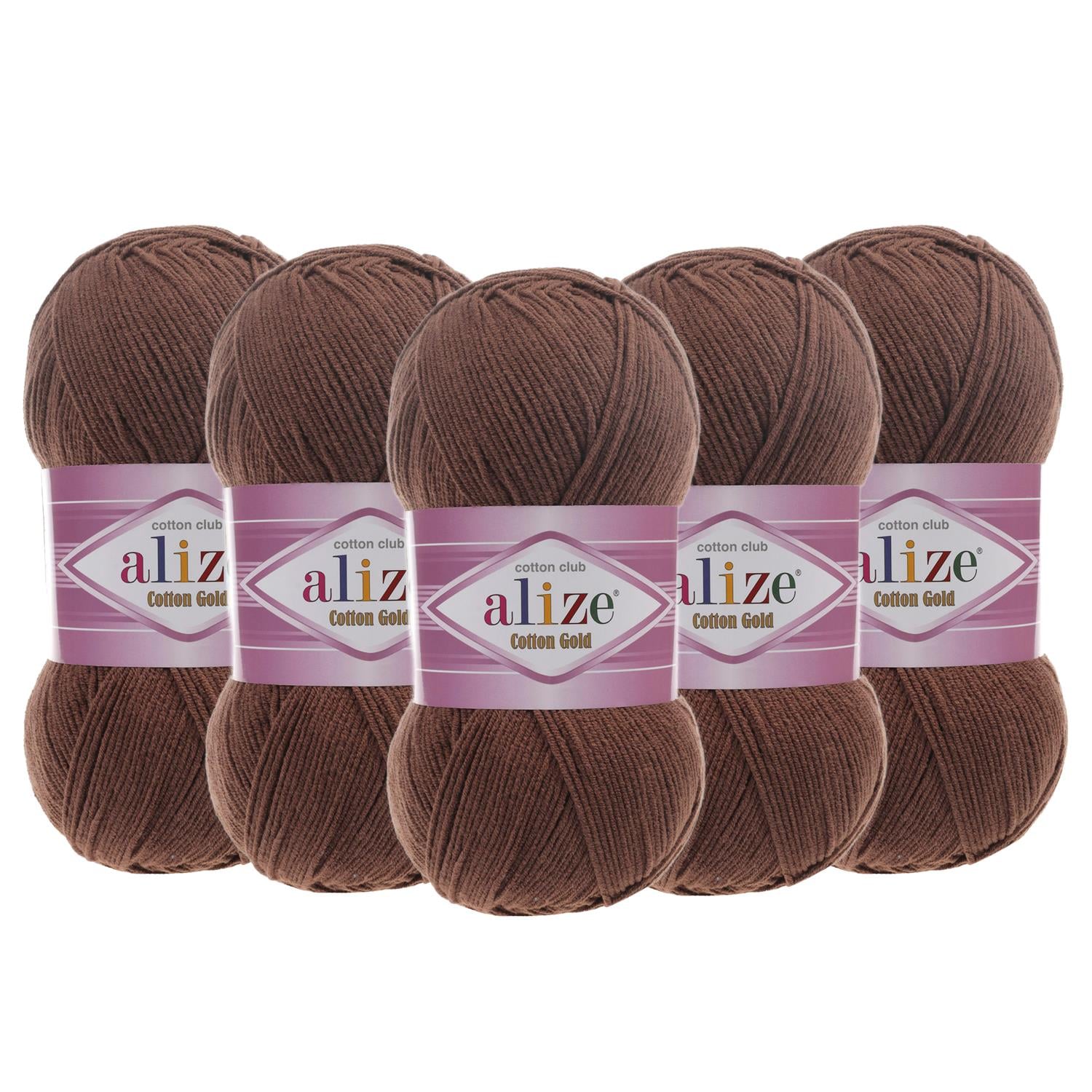 Alize Cotton Gold El Örgü İpliği - 493 Kahverengi   5 Adet