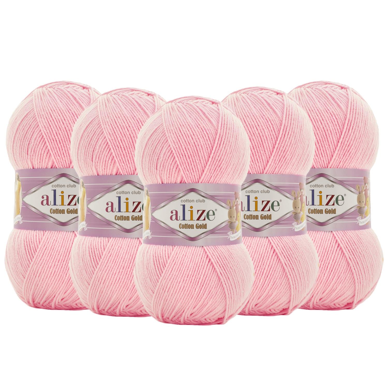 Alize Cotton Gold El Örgü İpliği - 518 Pembe   5 Adet