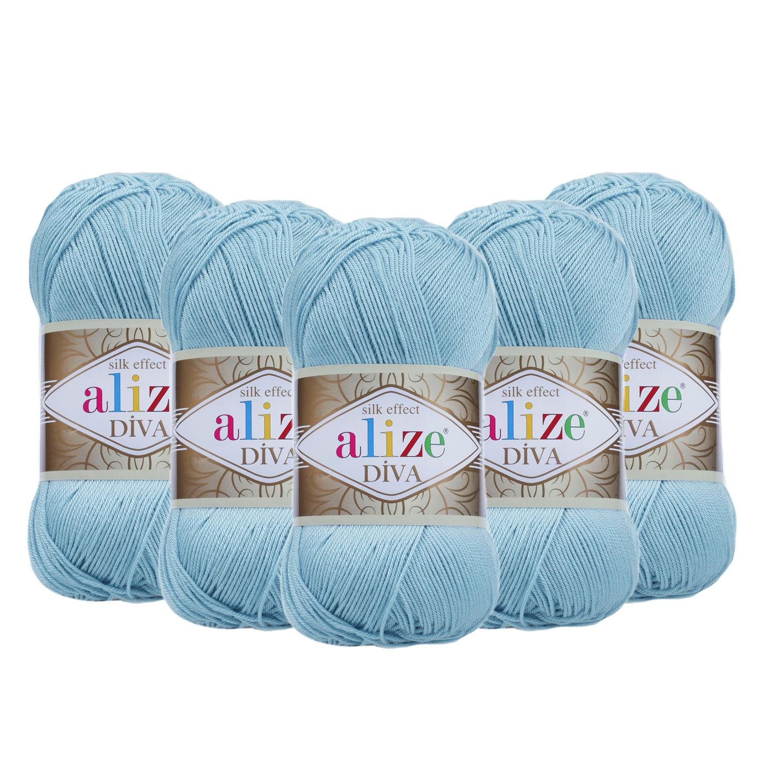 Alize Diva El Örgü İpliği - 346 Mavi   5 Adet
