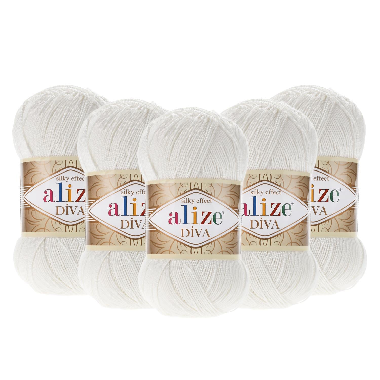 Alize Diva El Örgü İpliği - 450 Krem   5 Adet