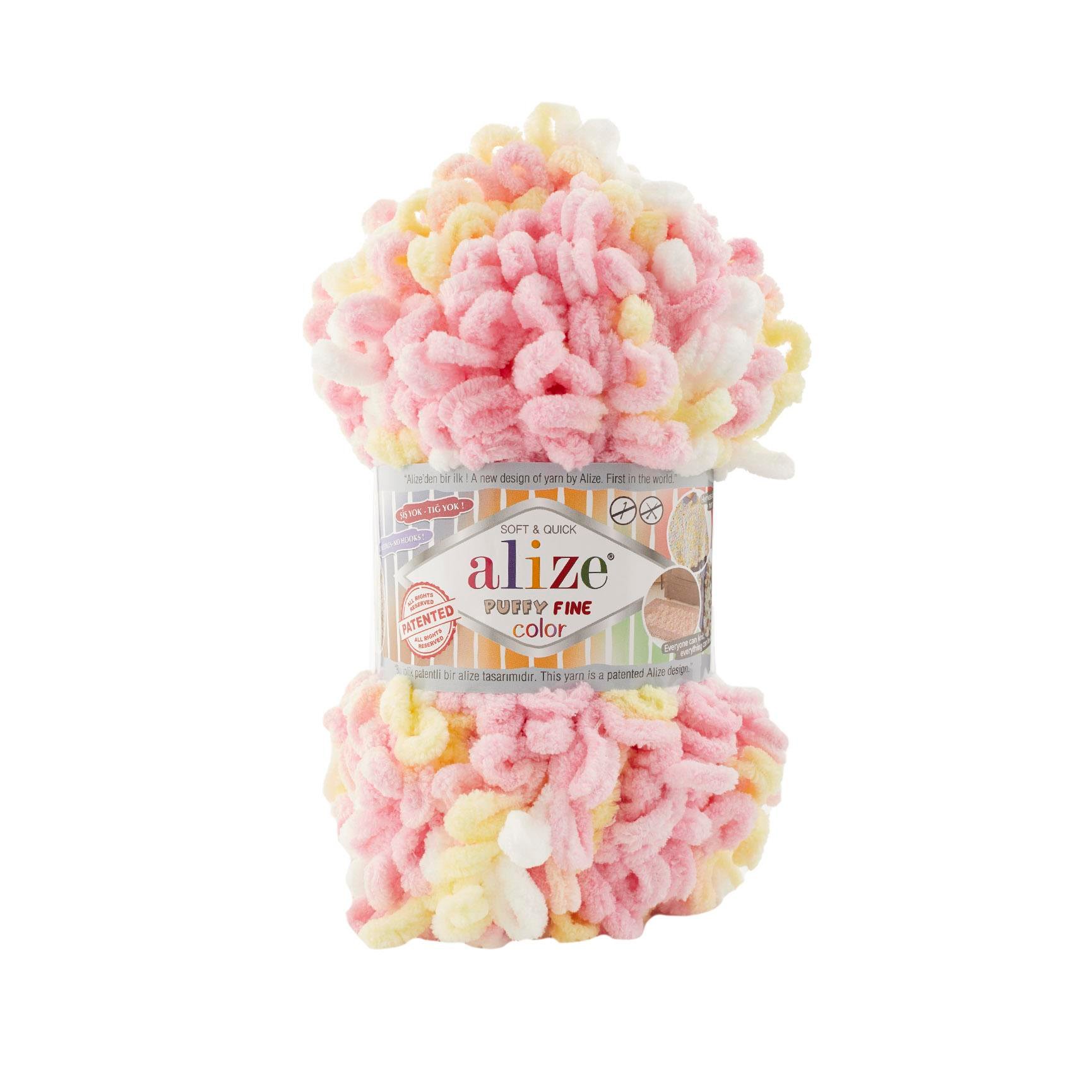 Alize Puffy Fine Color El Örgü İpliği 6367 Çok Renkli  - 1 ADET