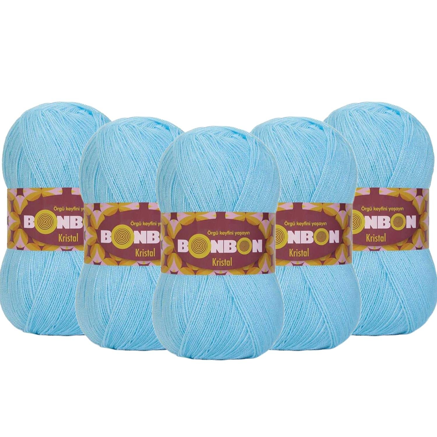 Bonbon Kristal El Örgü İpliği - 98231 Mavi   5 Adet
