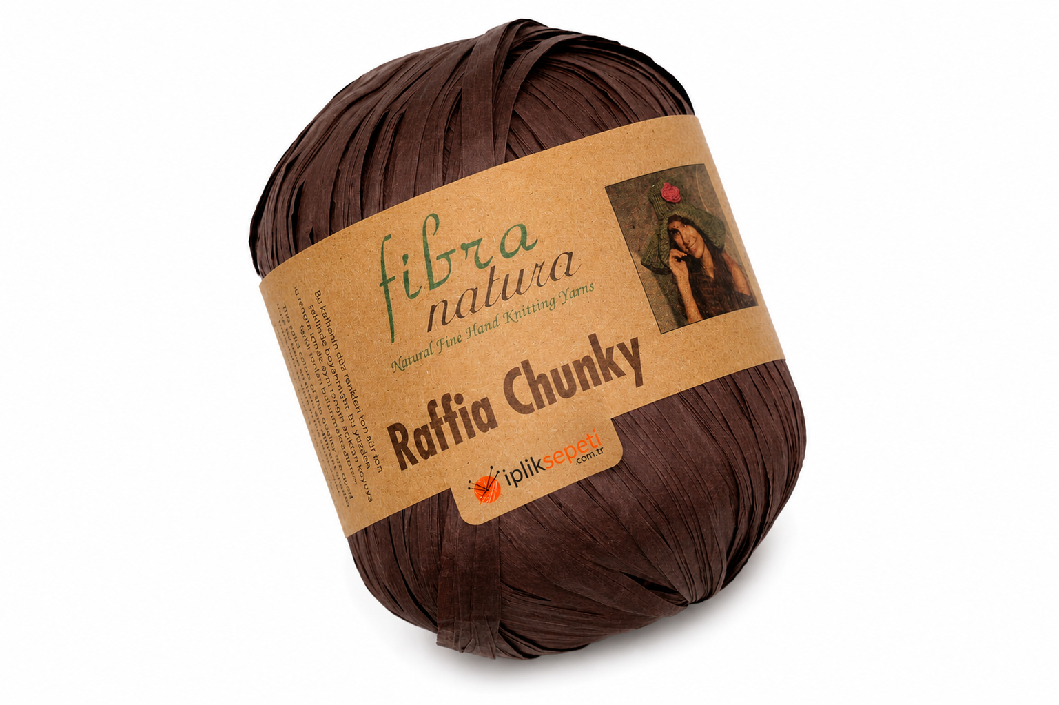 Fibra Natura Raffia Chunky El Örgü İpliği 100gr 120mt 114-21 Kahverengi  - 1 ADET