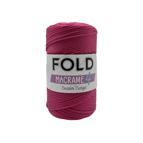 Fold Yarn 4 No Polyester Makrome İp 200gr 3mm 082 Fuşya Pembe  - 1 ADET