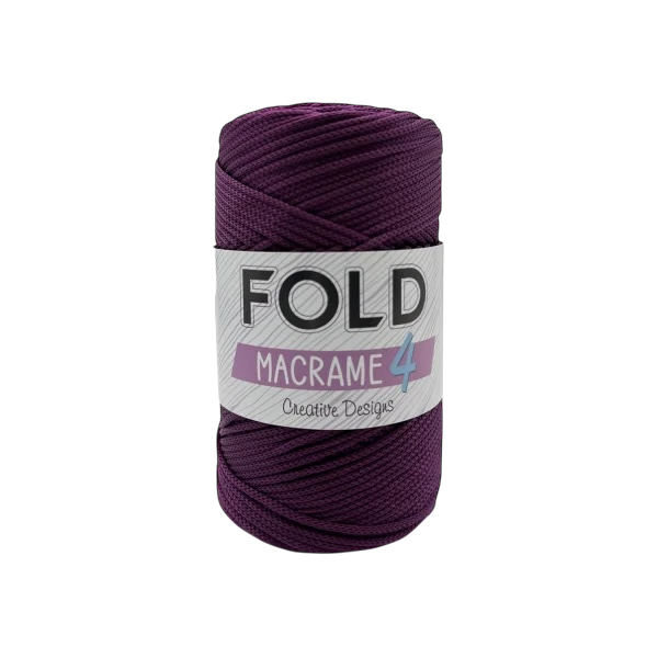 Fold Yarn 4 No Polyester Makrome İp 200gr 3mm 160 Patlıcan Moru  - 1 ADET
