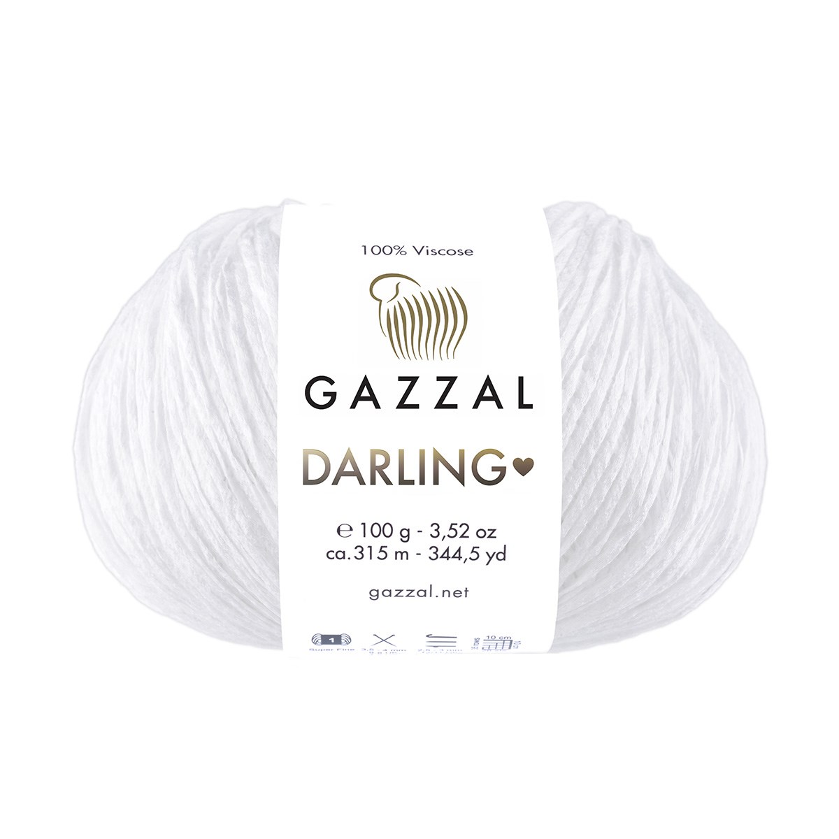 Gazzal Darling El Örgü İpliği 100gr 315mt 551 Beyaz - 1 ADET